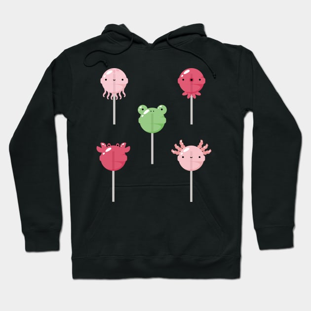 Aquatic animals lollipop set Hoodie by Nikamii